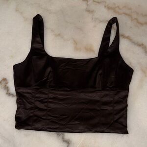 Wilfred Satin-Look Brown Cropped Tank